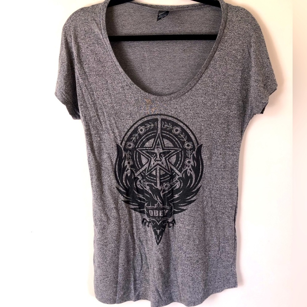 Charcoal heather gray OBEY tshirt